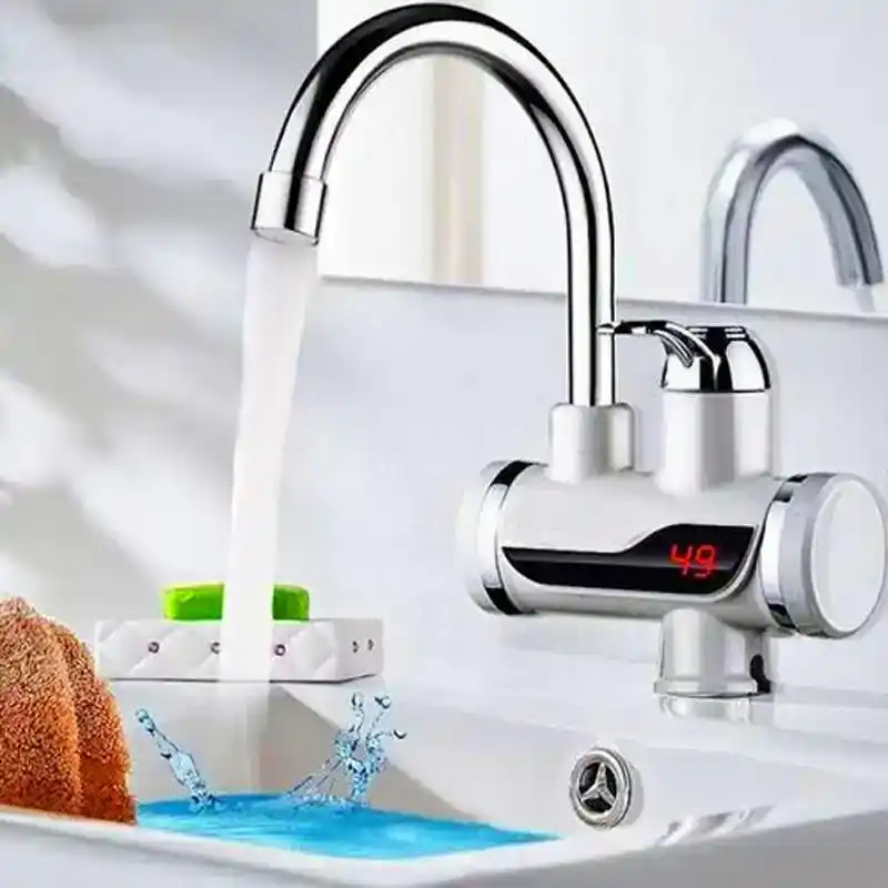 Instant electric water heating tap