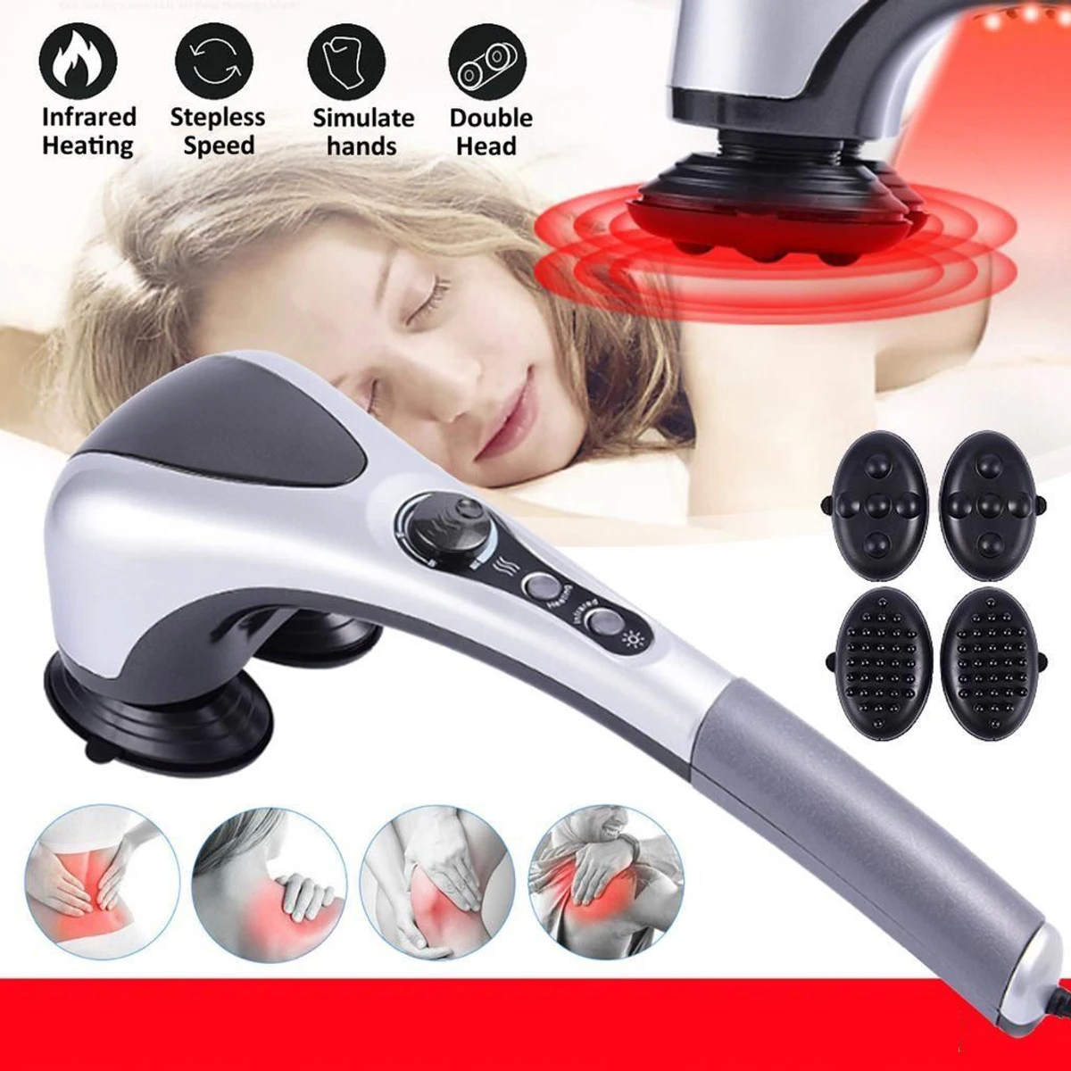 Double Heads Heating Massager