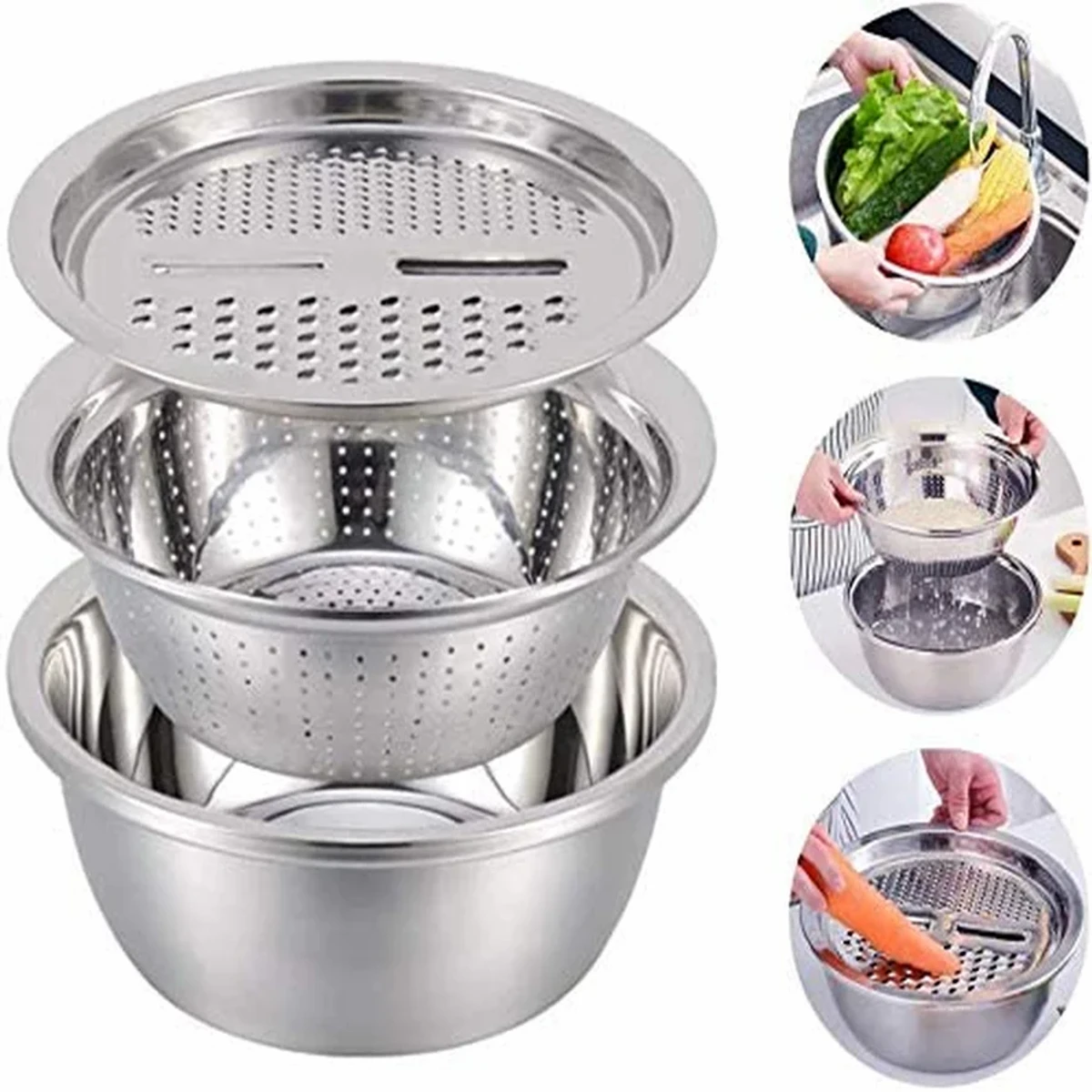 3 in 1 Vegetable Cutter with Drain Basket