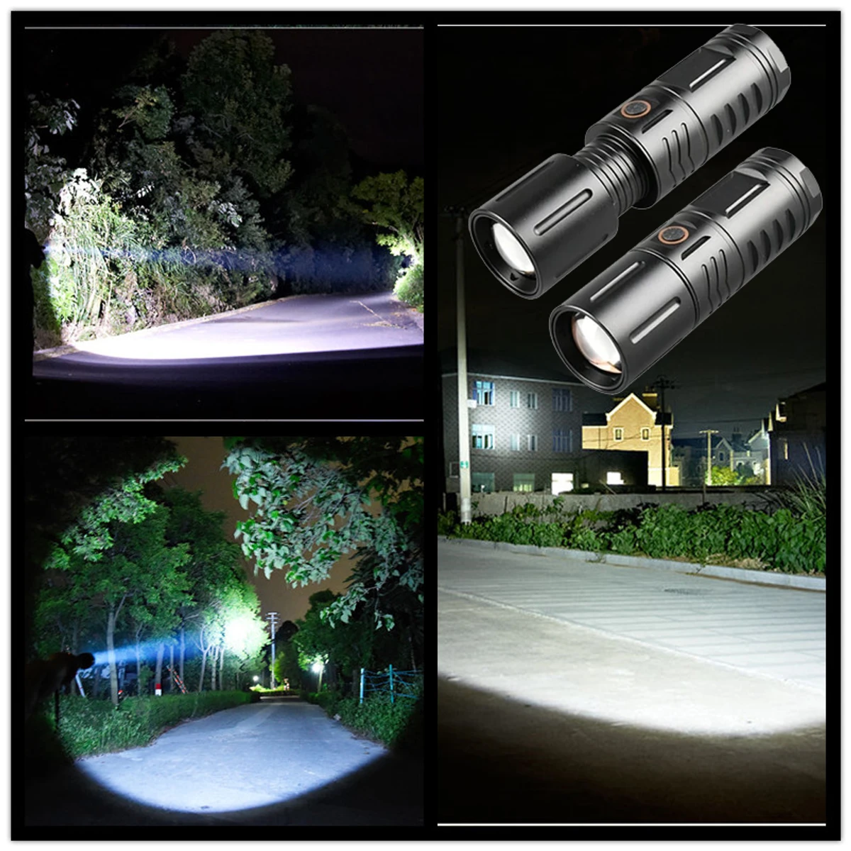 Rechargeable LED Torch Light , Waterproof Strong LED Flashlight With Power Bank