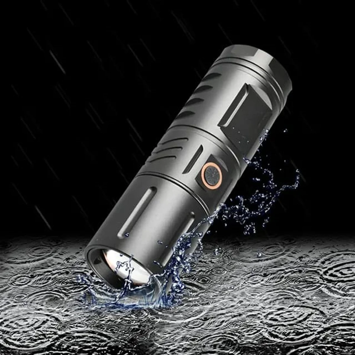 Rechargeable LED Torch Light , Waterproof Strong LED Flashlight With Power Bank