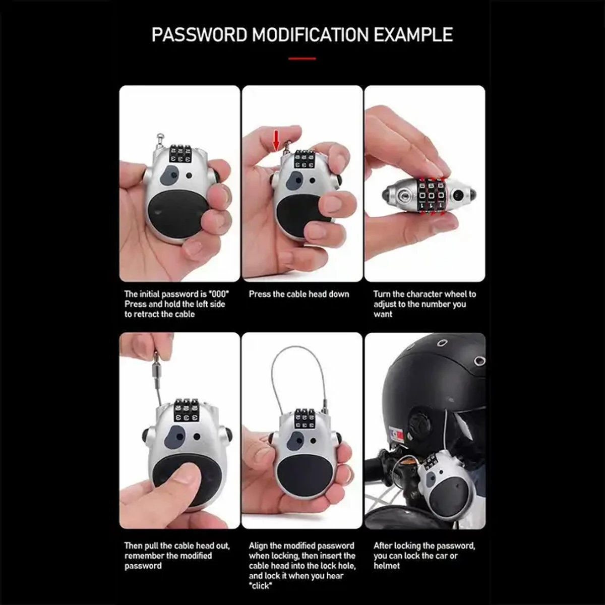 Motorcycle Helmet Cable Lock