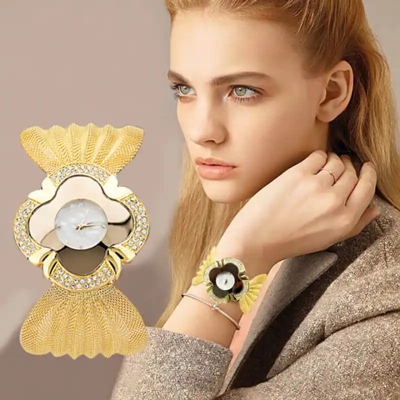 Elegant Butterfly Gold Watch